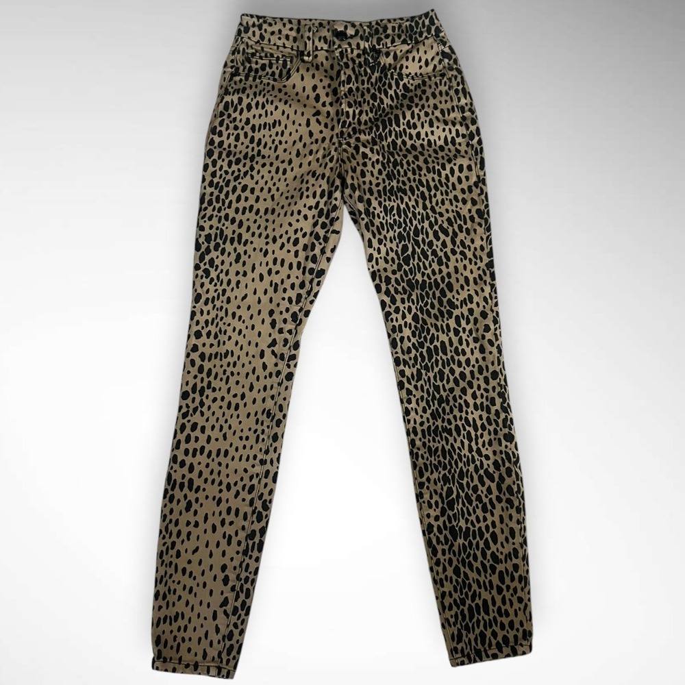 GOOD AMERICAN Good Waist Leopard Print High Waisted Stretchy Jeans‎ | EUC - Picture 2 of 6